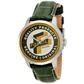 Horlogeband Fossil FS4924 Leder Groen 20mm